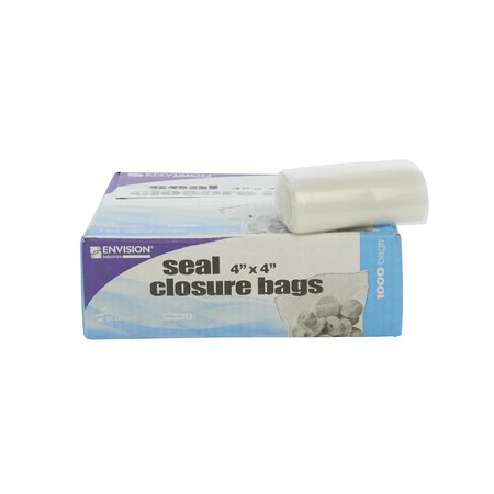 STOUT BY ENVISION Clear Resealable Zipper Seal Storage Bags  4 x 4 Case of 1000 Bags, 1000PK ZF-001C